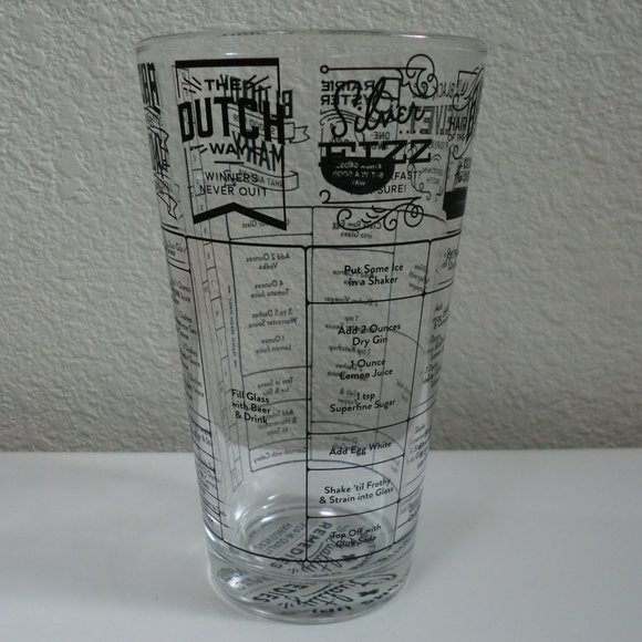 Cocktail Recipe Glass Fred Good Measure NIB - Picture 11 of 15